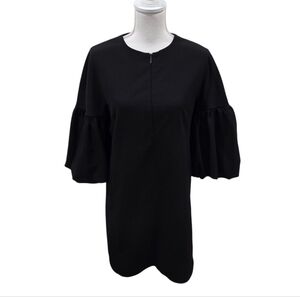 Tibi Black Dress Crepe Balloon Sleeves Dress Quiet Luxury Black Size 6